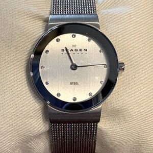 Skagen Silver-Tone Mesh Timepiece